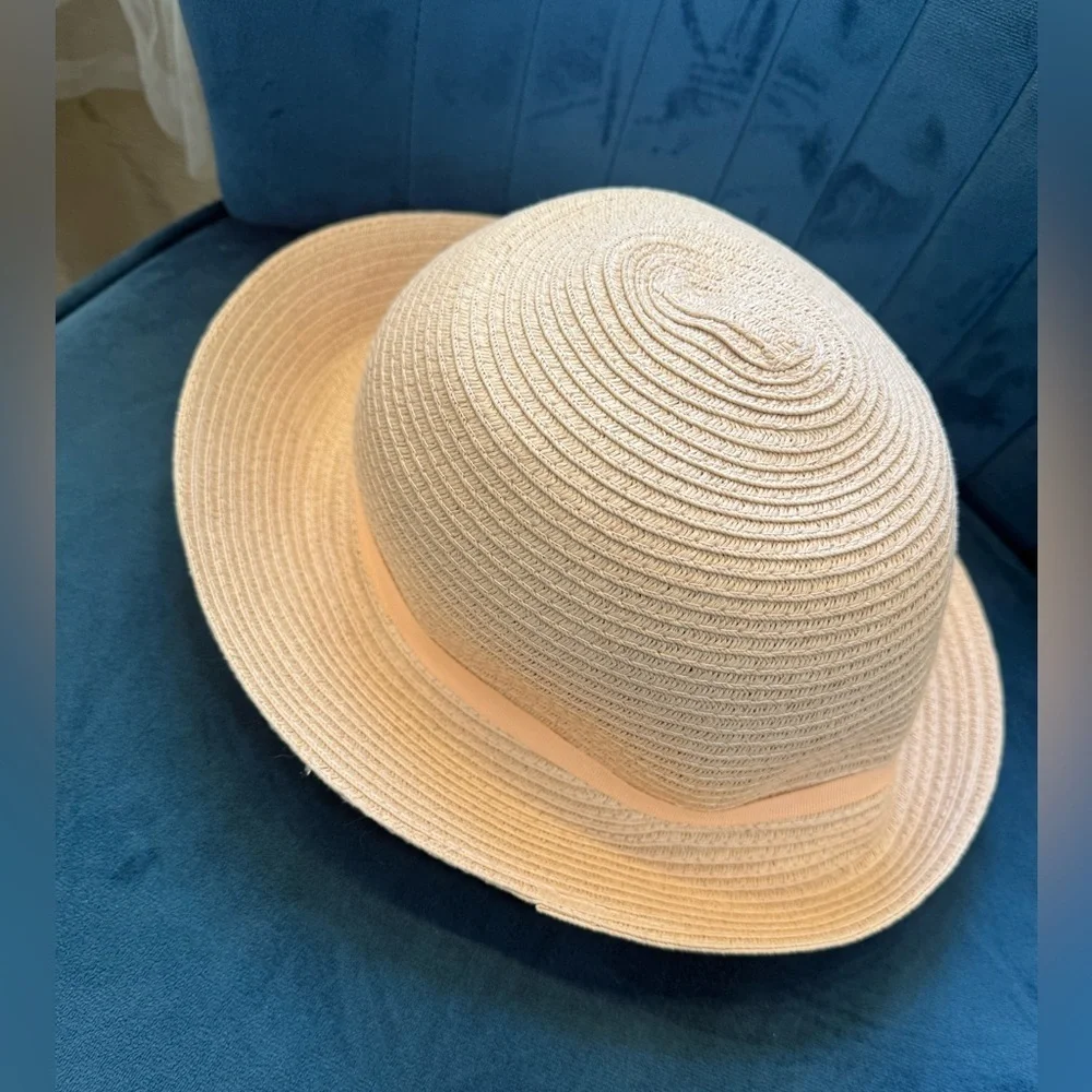 August Hat Company Floral Cloche Sun Hat Garden Party Beige Pink
